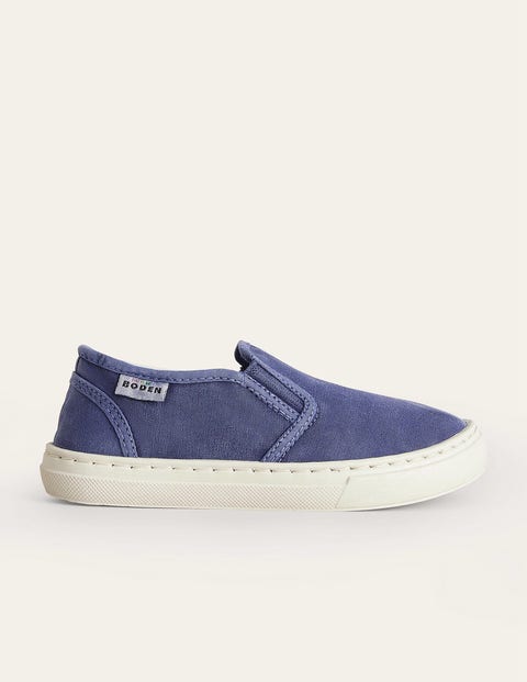 Boys Canvas Slip-ons - College Navy | Boden UK