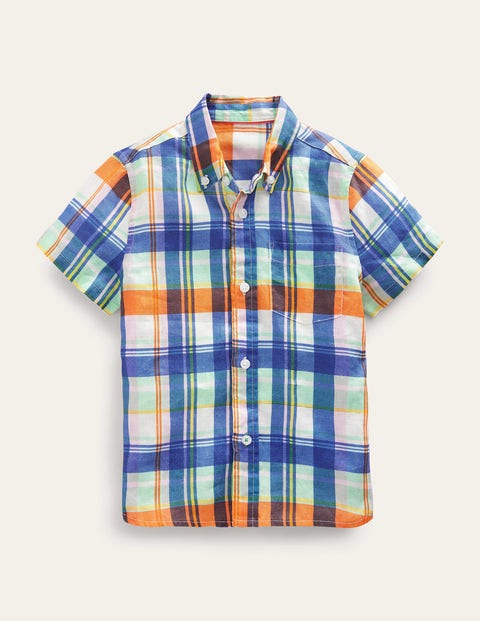 Cotton-Linen Shirt Green Boys Boden