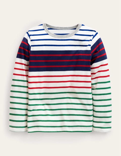 Fun Breton T-shirt Blue Girls Boden