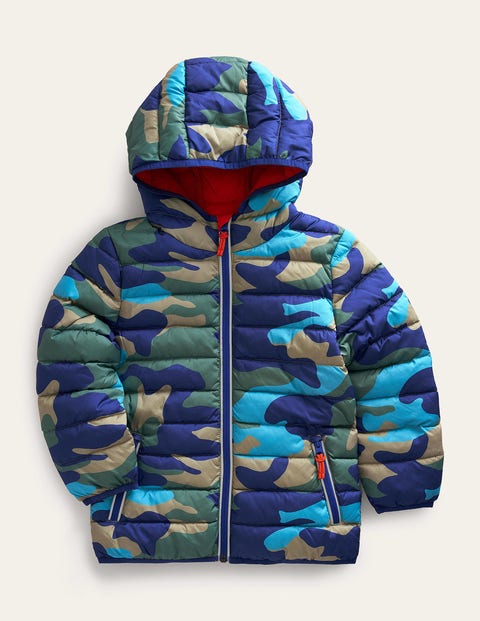 Cosy Pack-away Padded Jacket Blue Boys Boden