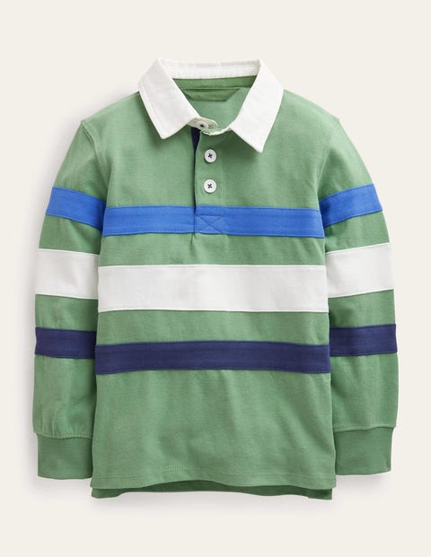Classic Rugby Shirt Green Boys Boden