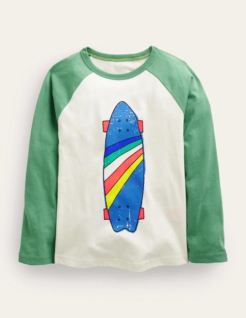 Raglan T-shirt Green Girls Boden