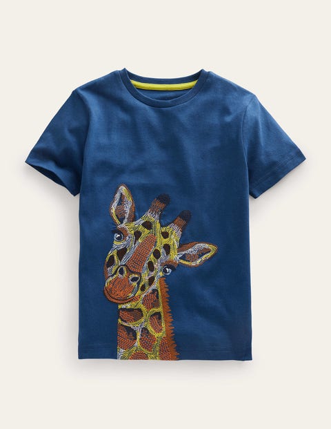 Superstitch T-shirt - Sapphire Blue Giraffe | Boden UK