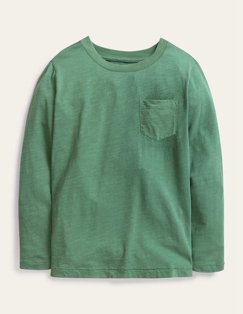 Long-sleeved Washed T-shirt Green Girls Boden