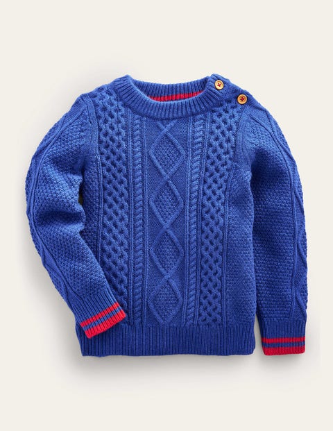 Cable Jumper Blue Girls Boden