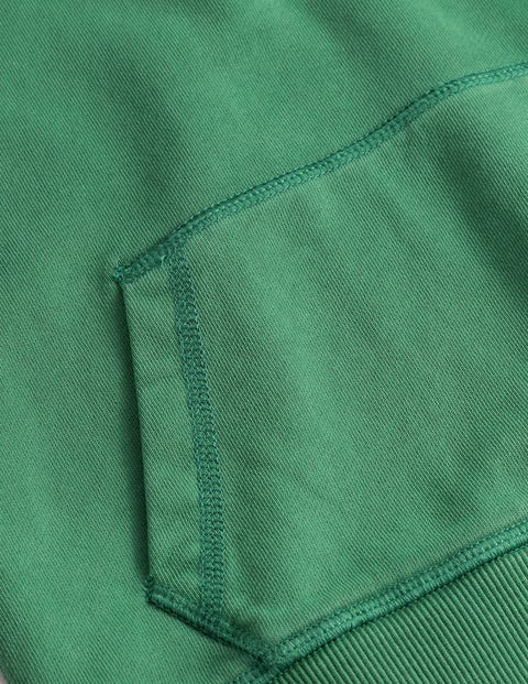 Garment Dye Hoodie - Deep Grass Green | Boden UK