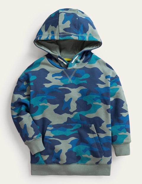 Camo Hoodie Blue Girls Boden