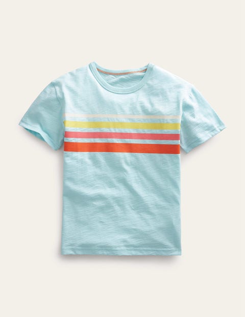 Relaxed Chest Stripe T-shirt - Iced Aqua Blue