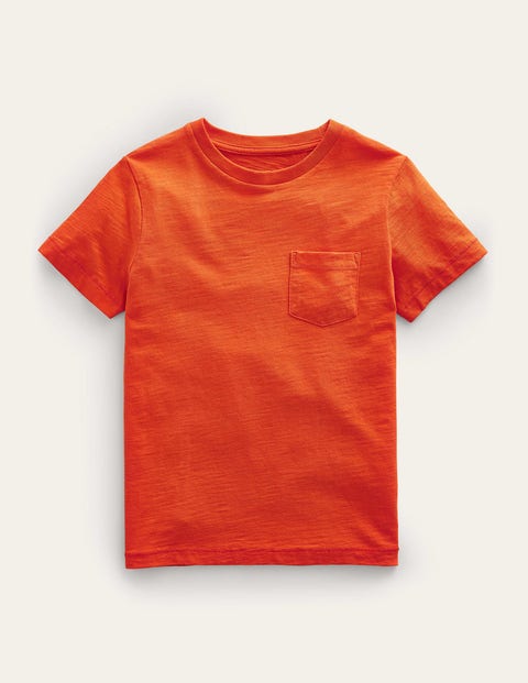 Washed Slub T-shirt Orange Girls Boden