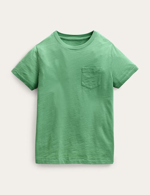 Mini Boden Kids' Washed Slub T-shirt Deep Grass Green Girls Boden