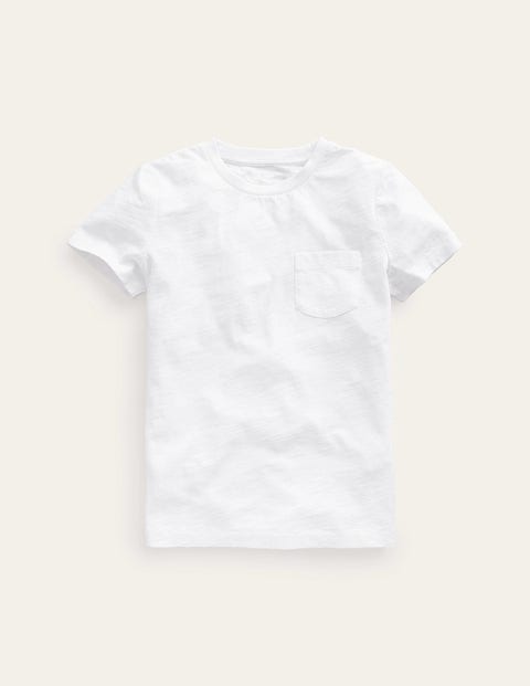 Mini Boden Kids' Washed Slub T-shirt White Girls Boden