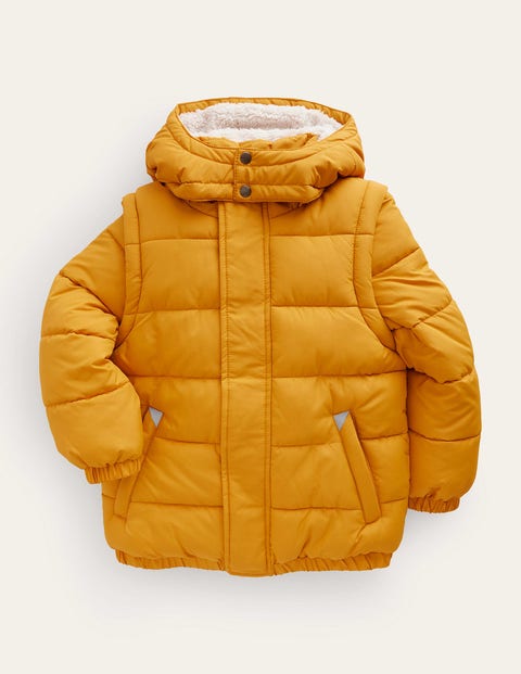 2-in-1 Padded Coat Yellow Boys Boden