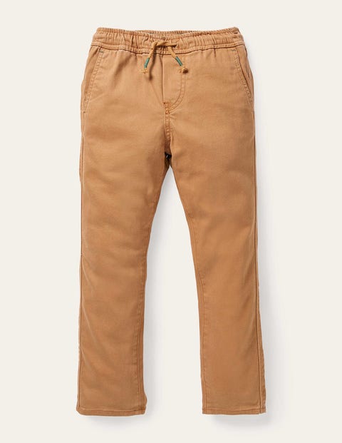 Slim Pull-On Trousers Brown Boys Boden