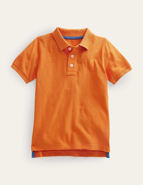 Pique Polo Shirt Orange Boys Boden