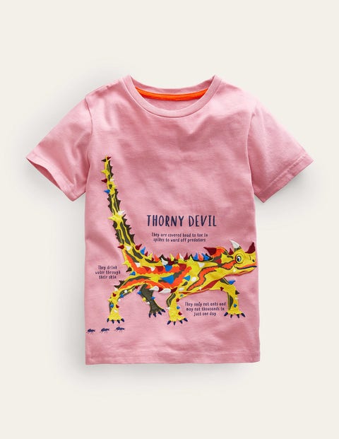 Animal Facts T-shirt Pink Girls Boden