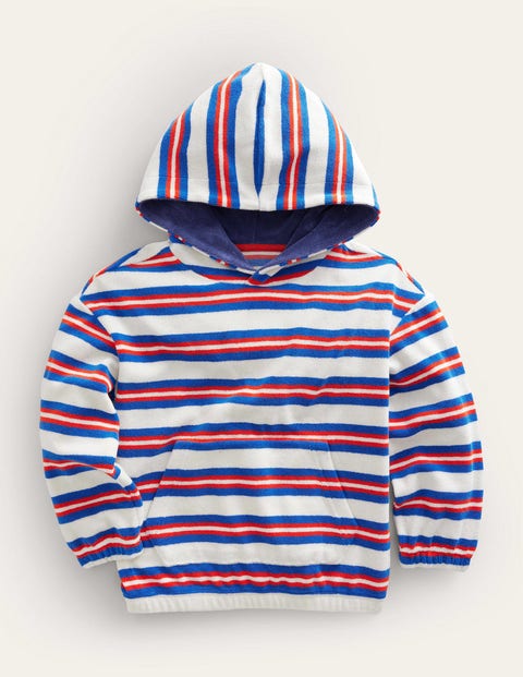 Towelling Hoodie Blue Girls Boden