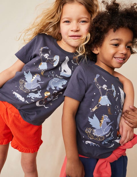 Kænguru reform cabriolet Astrology Printed T-shirt - Charcoal Astrology | Boden US
