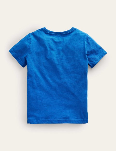 | - T-Shirt AT Boden Applikation Tigertatze mit Blitzblau,