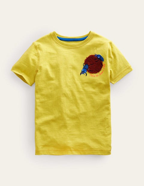 Boucle Print Logo T-Shirt Yellow Girls Boden
