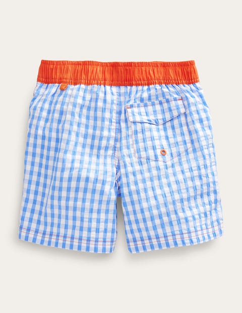 Board Shorts - Cabana Blue, Gingham Check | Boden US