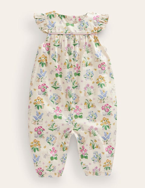 Ruffle Printed Rompers White Girls Boden