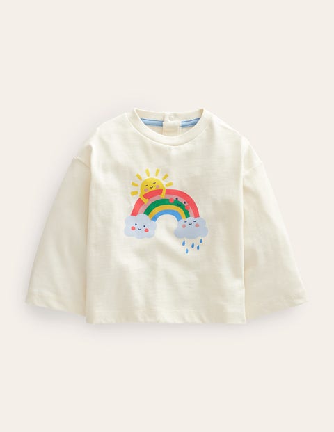 Relaxed Rainbow T-shirt Ivory Girls Boden