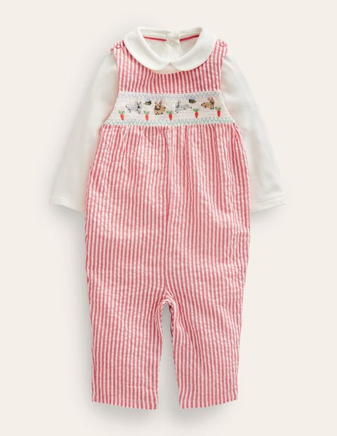 Gesmoktes Latzhosen-Set Baby Boden