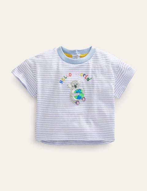 Relaxed T-shirt - Ivory/Blue World | Boden US