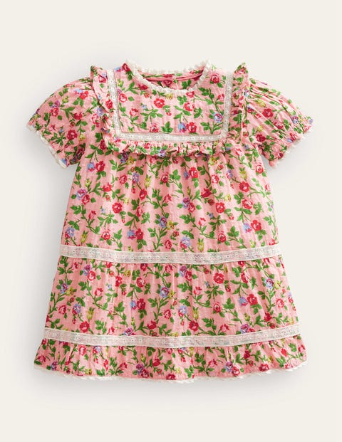 Occasion Printed Dress Pink Girls Boden