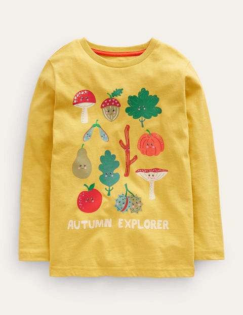 Print Grid T-Shirt yellow Girls Boden