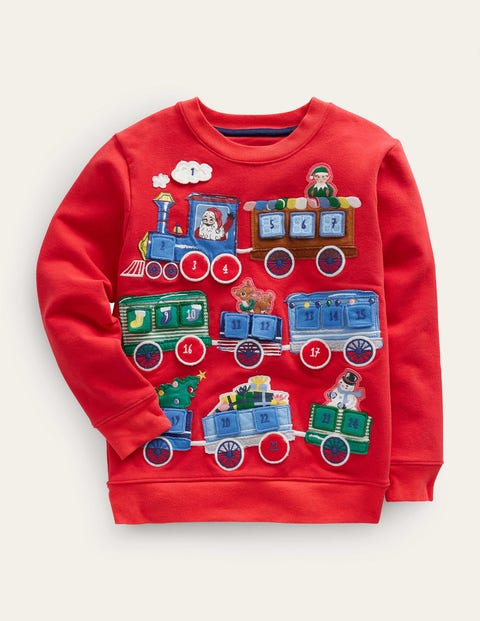 Sweatshirt mit Adventskalender Mädchen Boden, Rot