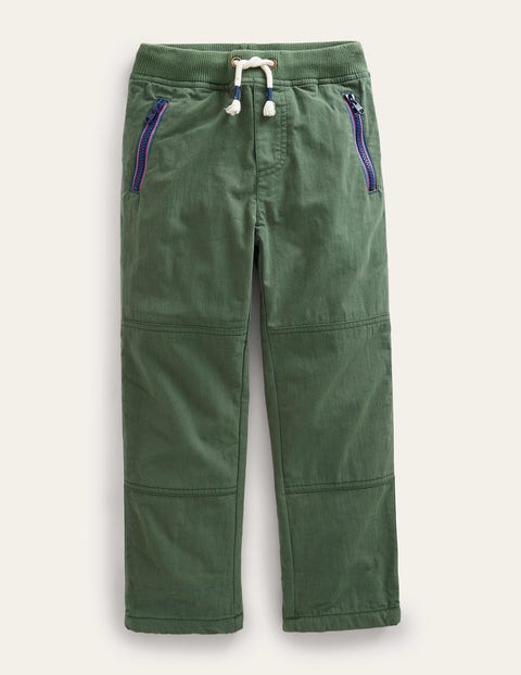Cosy Lined Trousers Green Boys Boden