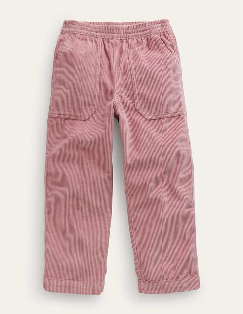 Mini Boden Kids' Chunky Pull-on Cord Trousers Vintage Pink Boys Boden