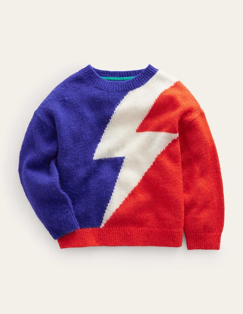 Lightning Bolt Jumper Red Boys Boden