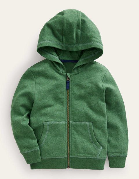 Perfect Zip Through Hoodie Green Marl Baby Boden, Green Marl