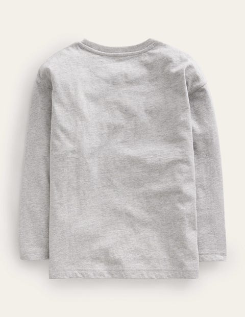 Boden | Grey Marl Superstitch T-shirt Feather - US