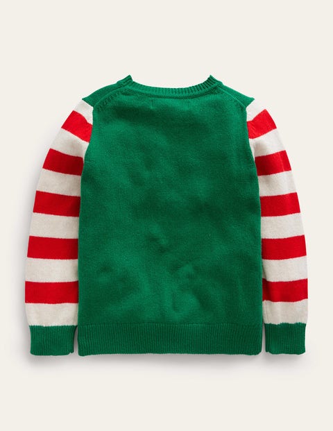 Green and sales red striped jumper