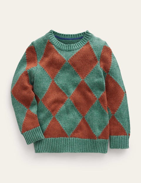 Argyle-Pullover Jungen Boden