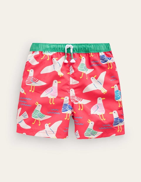 Swim Trunks Aqua Crocodile Woodblock Boden UK