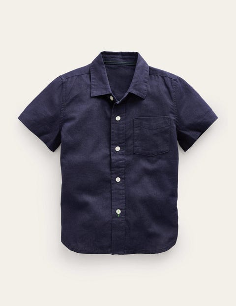 Cotton Linen Shirt - Navy | Boden EU