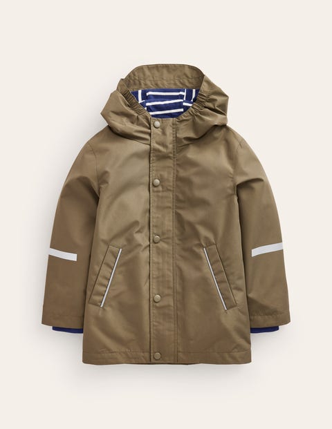 Boys Boden Waterproof Fishermans Jacket - Green