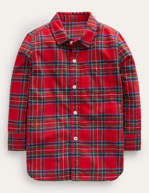 Brushed Flannel Shirt Red Boys Boden