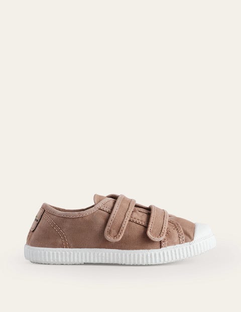 Boden Kids' Double Strap Canvas Shoes Mocha Girls