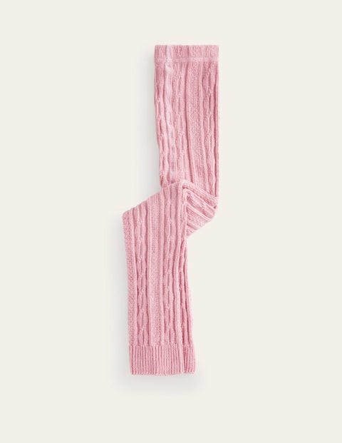 Cable Footless Tights Vintage Pink Girls Boden, Vintage Pink