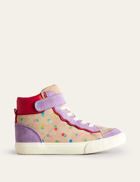 Boden Kids' Leather High Tops Aster Purple Girls