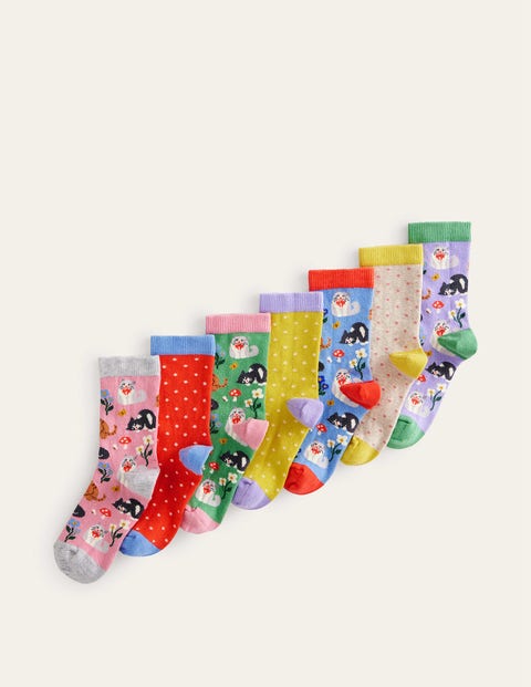 Socks 7 Pack - Multi Cats | Boden US