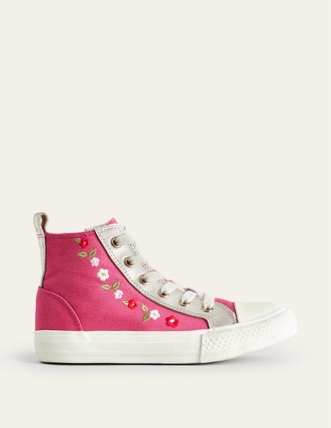 Embroidered High Tops Pink Girls Boden