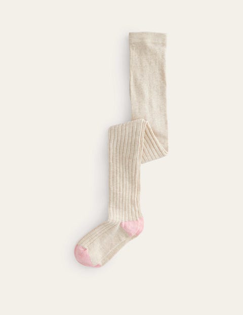 Ribbed Tights Oatmeal Girls Boden, Oatmeal