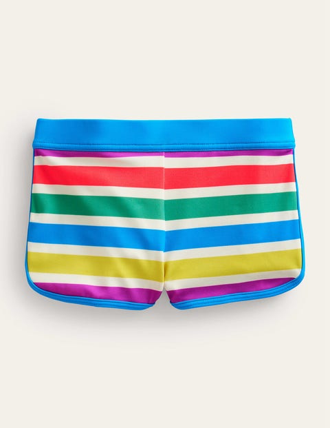 Mini Boden Kids' Patterned Swim Shorts Day Tripping Stripe Girls Boden