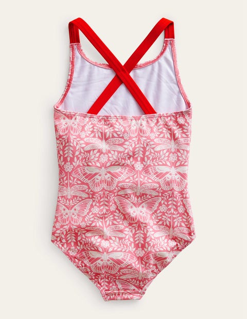 Cross-back Printed Swimsuit - Carousel Butterfly Toile | Boden UK